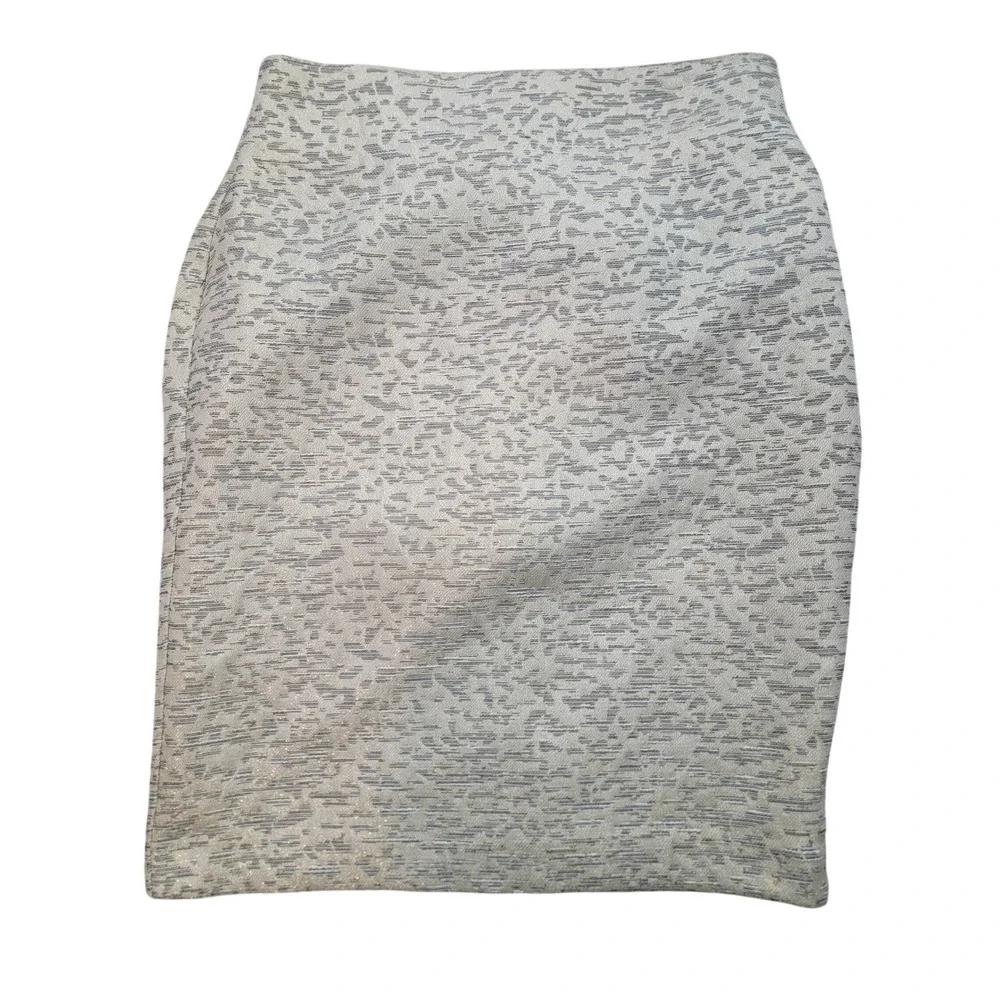 Worthington Womens Gold‎ Silver Metallic Jacquard Pencil Skirt Size 16 Holiday